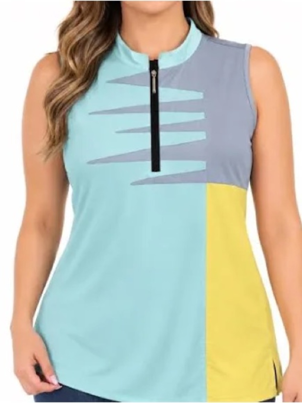 Jamie Sadock Activewear Top Golf Tennis Mock Neck 1/4 Zip Size S